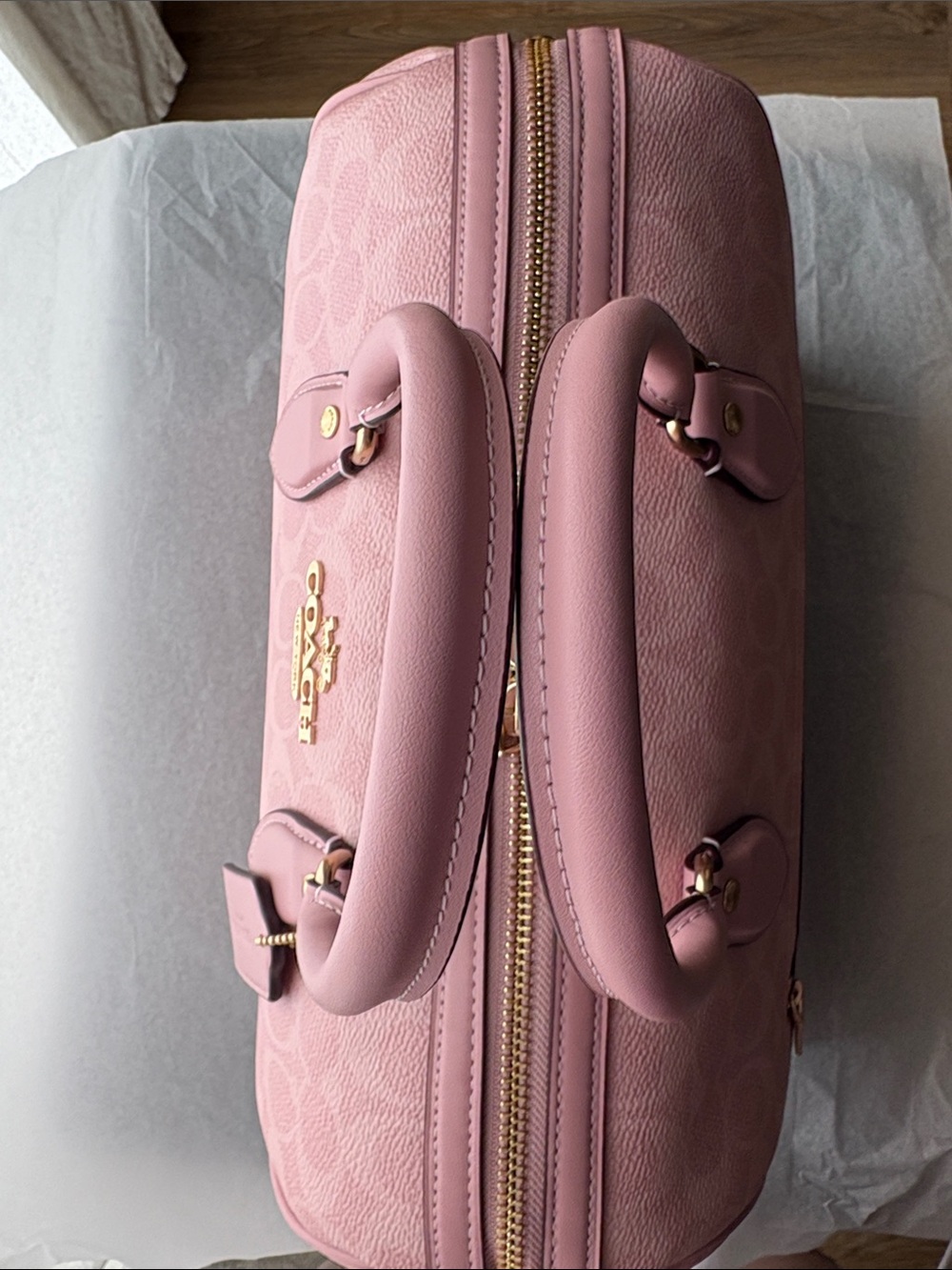 Coach powder pink LARGE Rowan Satchel Bag In Signature Canvas - Picture 4 of 10